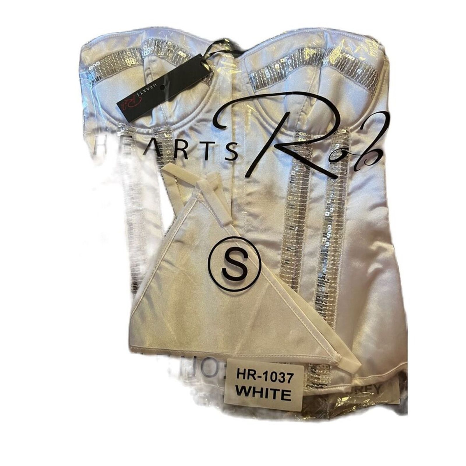 Vintage Silver corset Size 30" / US 8 / IT 44 - 10 Thumbnail