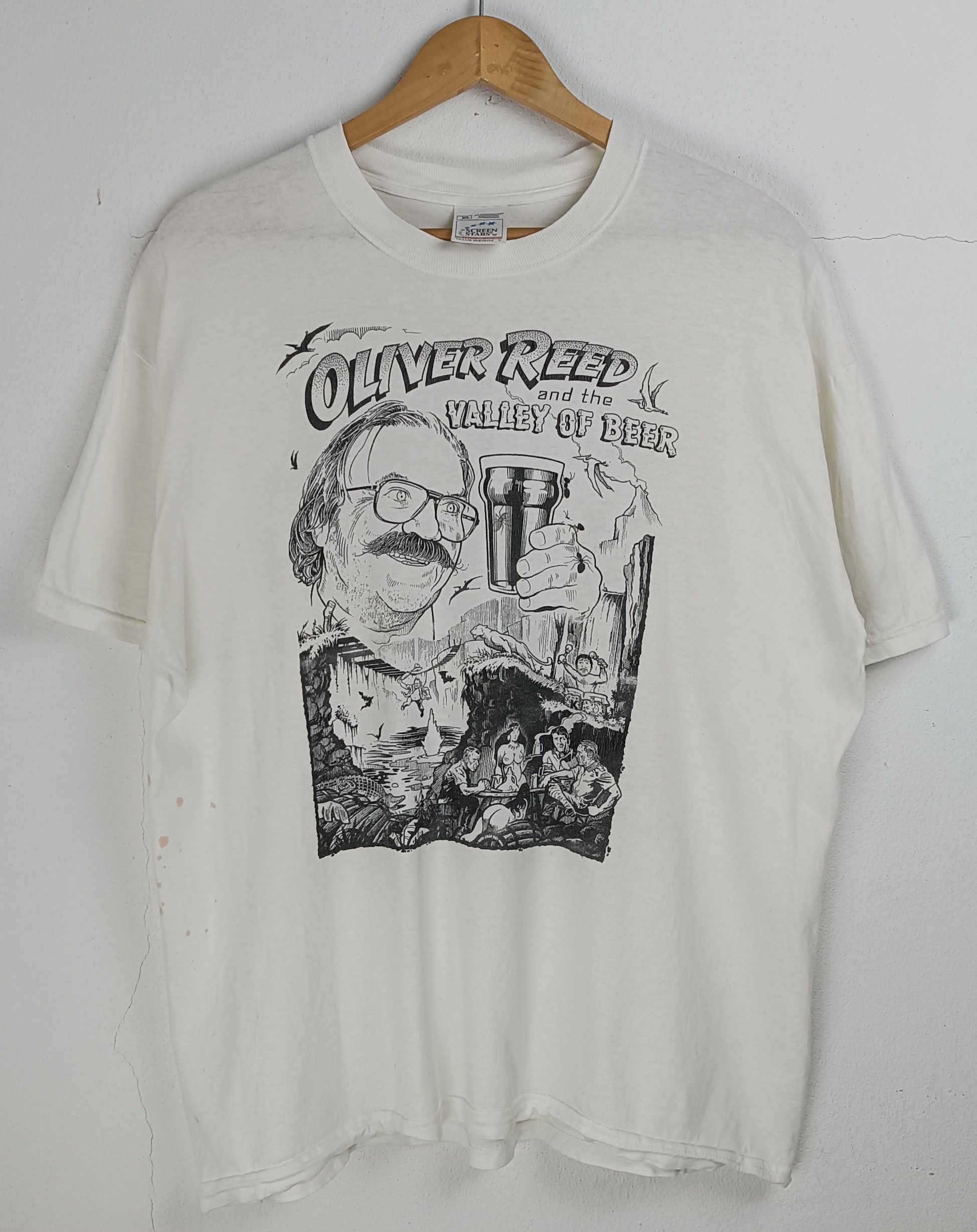 Vintage VINTAGE 90'S OLIVER REED AND THE VALLEY OF BEER HUMOR ADULT Size US XL / EU 56 / 4 - 3 Thumbnail