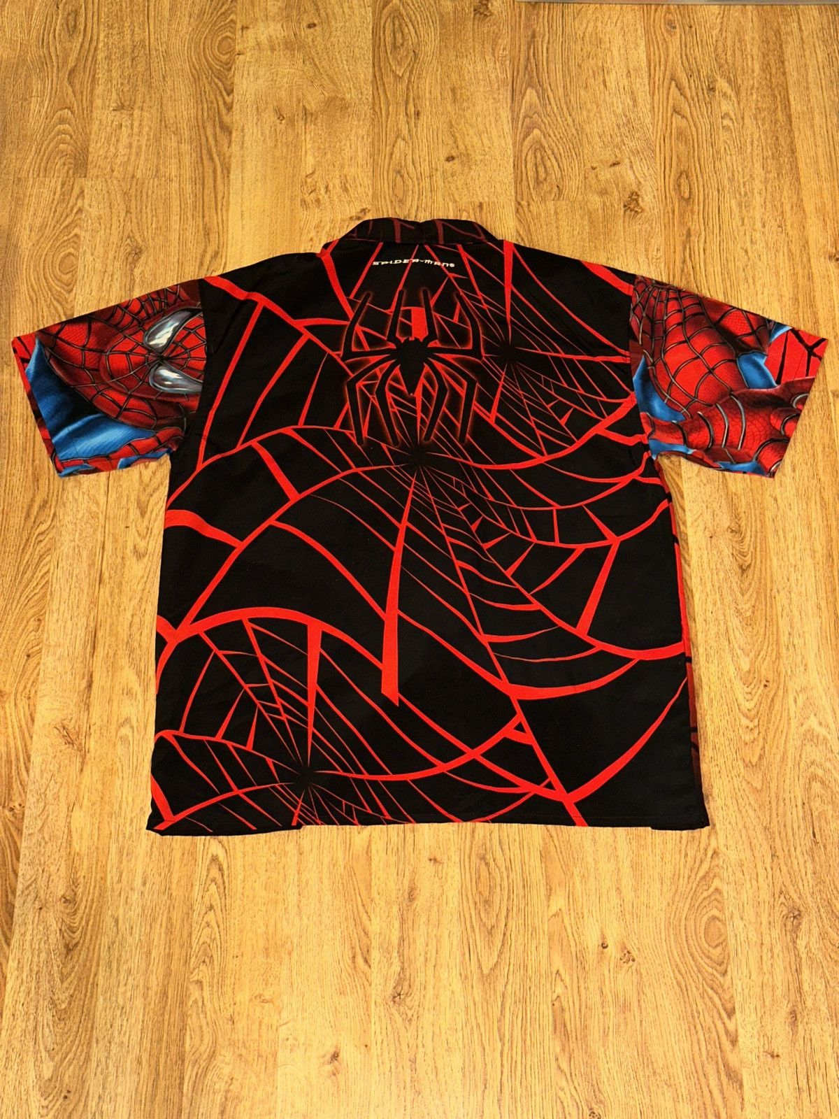 Marvel Comics VTG 2002 SPIDER-MAN AOP All Over Print Button Down Shirt MED Size US M / EU 48-50 / 2 - 6 Thumbnail