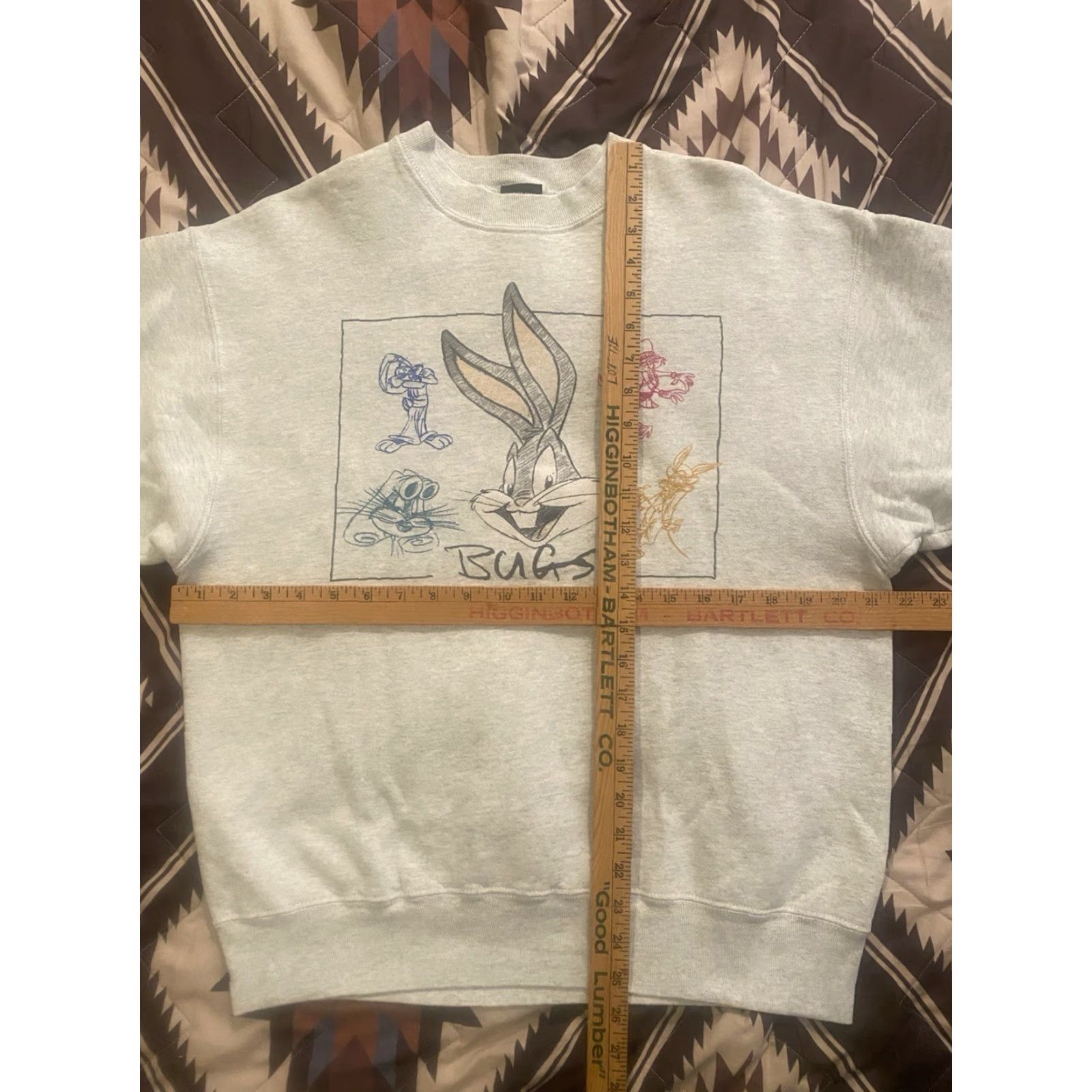 Vintage VINTAGE Bugs Bunny Warner Bros. Crewneck Sweatshirt Gray Adult L EUC Size US L / EU 52-54 / 3 - 6 Thumbnail