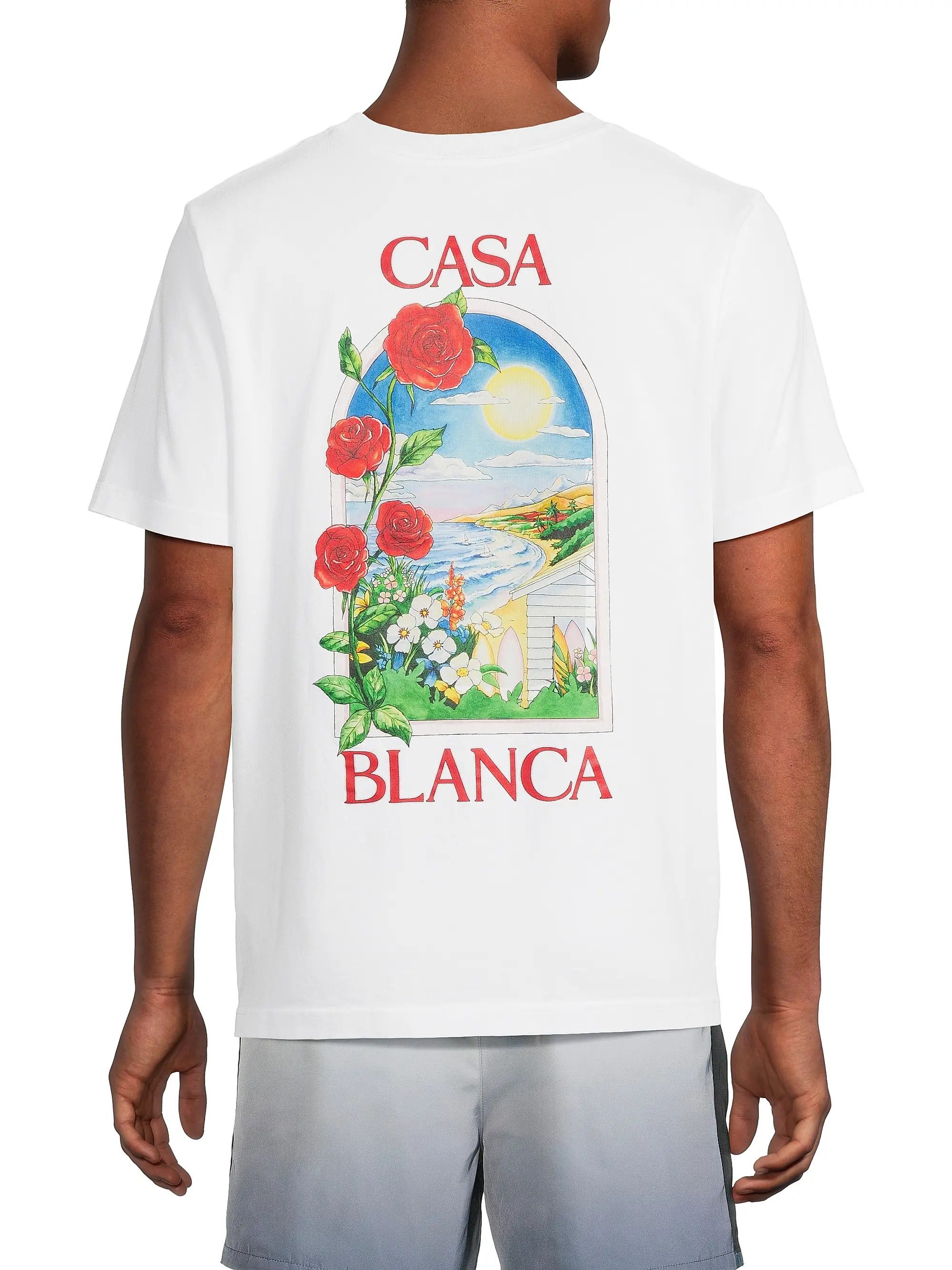 Casablanca os11x0725 LA Days Printed Crewneck T-Shirt in White Size US M / EU 48-50 / 2 - 5 Thumbnail