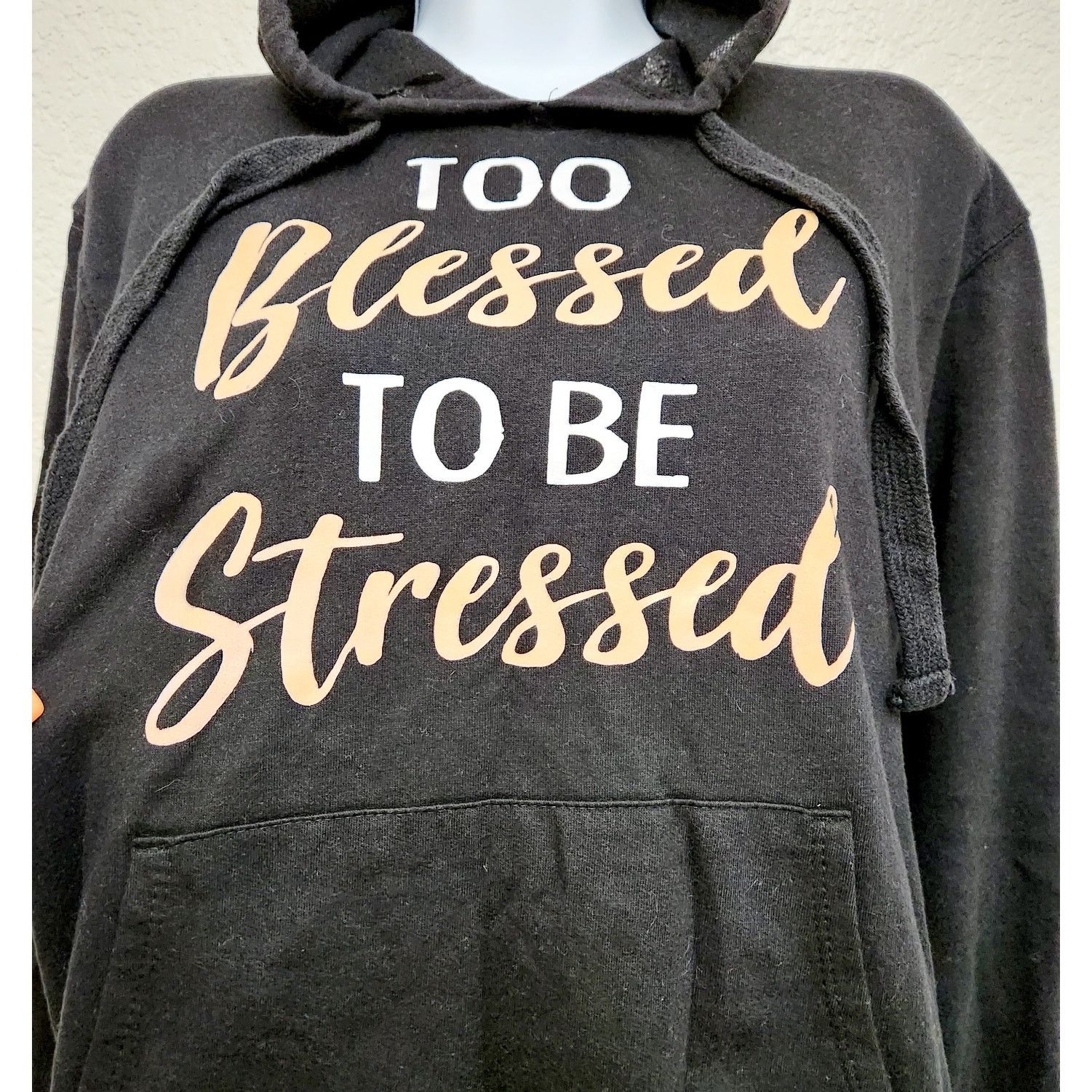 Other Wound Up Black Too Blessed To Be Stressed Graphic Hoodie S Size S / US 4 / IT 40 - 2 Thumbnail
