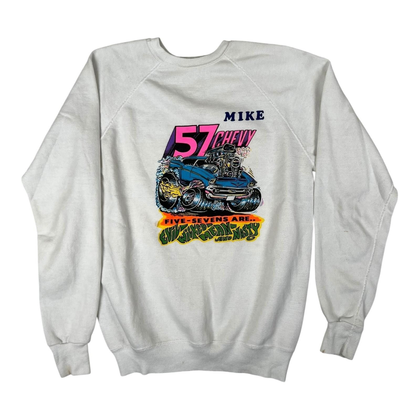 Jerzees Vintage 57 Bel Air Hot Rod Sweatshirt SIze Medium Evil Wicke Size US M / EU 48-50 / 2 - 1 Thumbnail