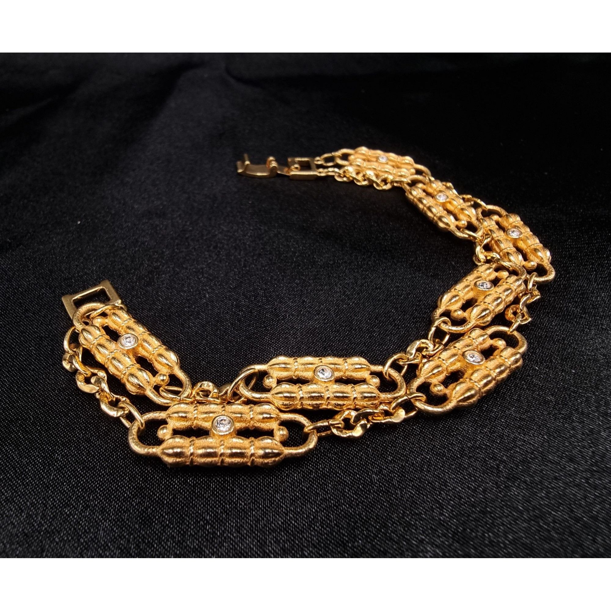 Vintage Vintage JBK Gold-Tone Chain Link Bracelet With Rhinestone Ac Size ONE SIZE - 2 Thumbnail