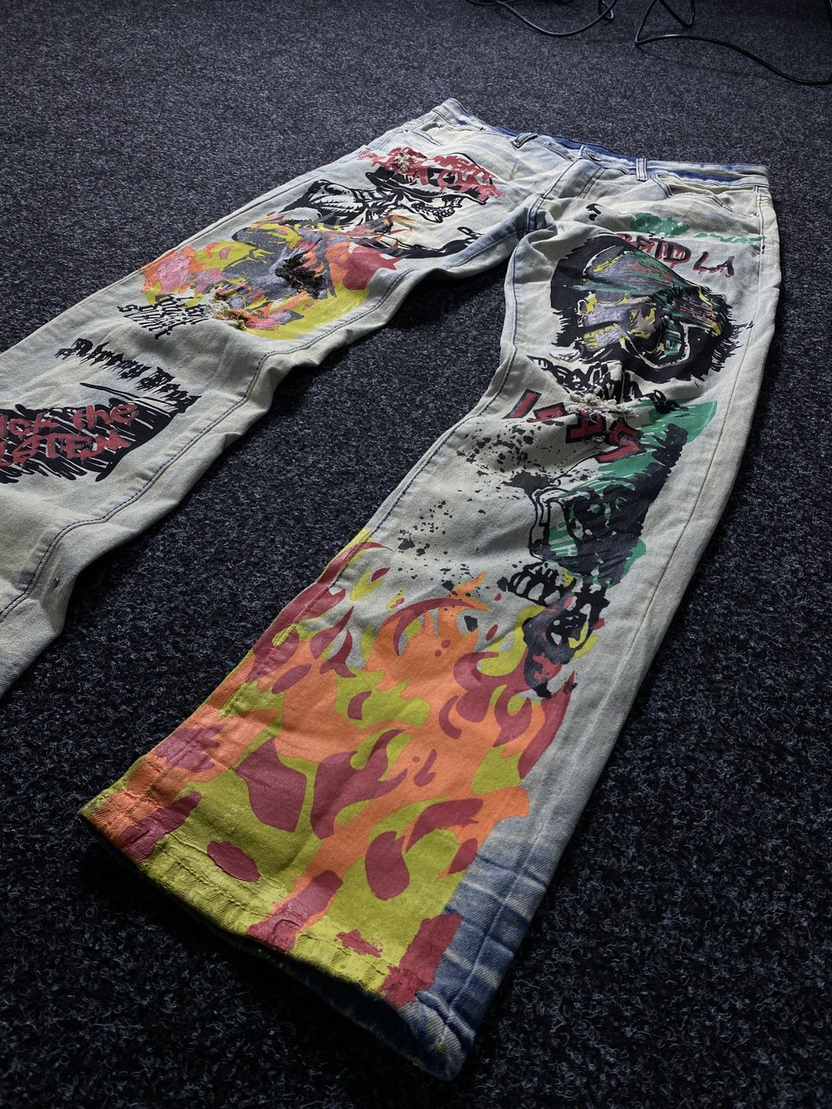 If Six Was Nine × Japanese Brand × Vintage Vintage 90s Y2K Distressed Punk Rock Jeans baggy pants Size US 32 / EU 48 - 3 Thumbnail