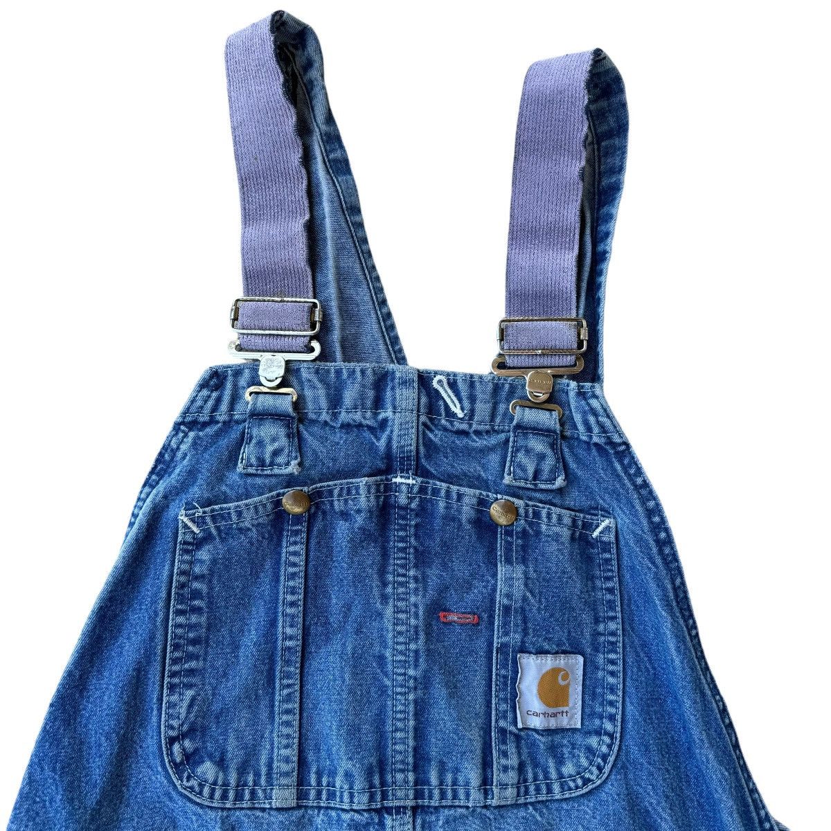 Carhartt Purple straps! Carhartt Washed Blue Denim Overalls 90s Jeans Size US 38 / EU 54 - 6 Thumbnail
