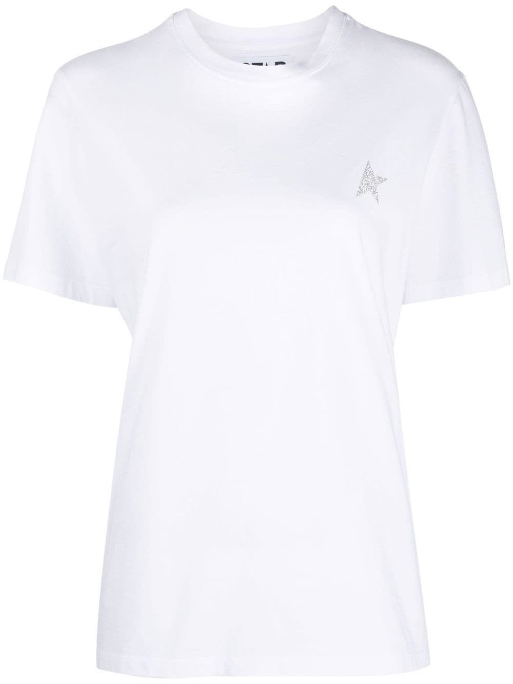 Golden Goose STAR COLLECTION T-SHIRT WITH GLITTERED STAR ON THE FRONT Size L / US 10 / IT 46 - 1 Thumbnail
