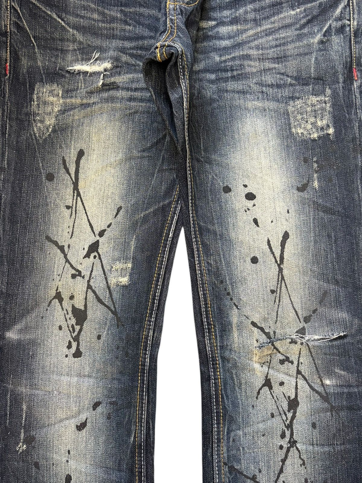 Tornado Mart Vintage Tornado Mart Painted Distress Low Rise Flare Jeans Size 32" / US 10 / IT 46 - 3 Thumbnail