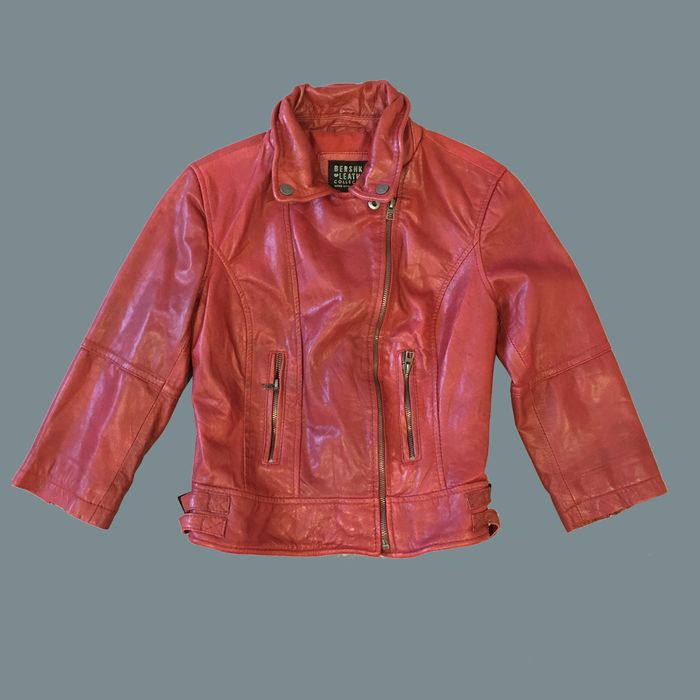 Bershka red hot sale leather jacket