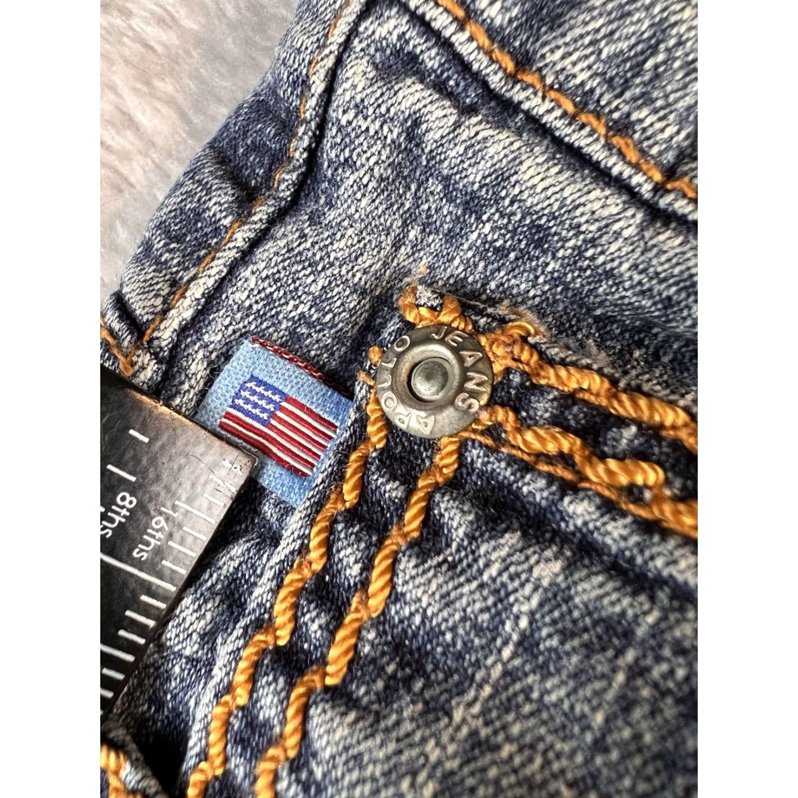 Vintage VINTAGE Apollo Jeans Womens Jeans 27x34.5 Blue Y2K American 90s Buckle Seth 5-Pocket Design Womens Size 28" / US 6 / IT 42 - 3 Thumbnail