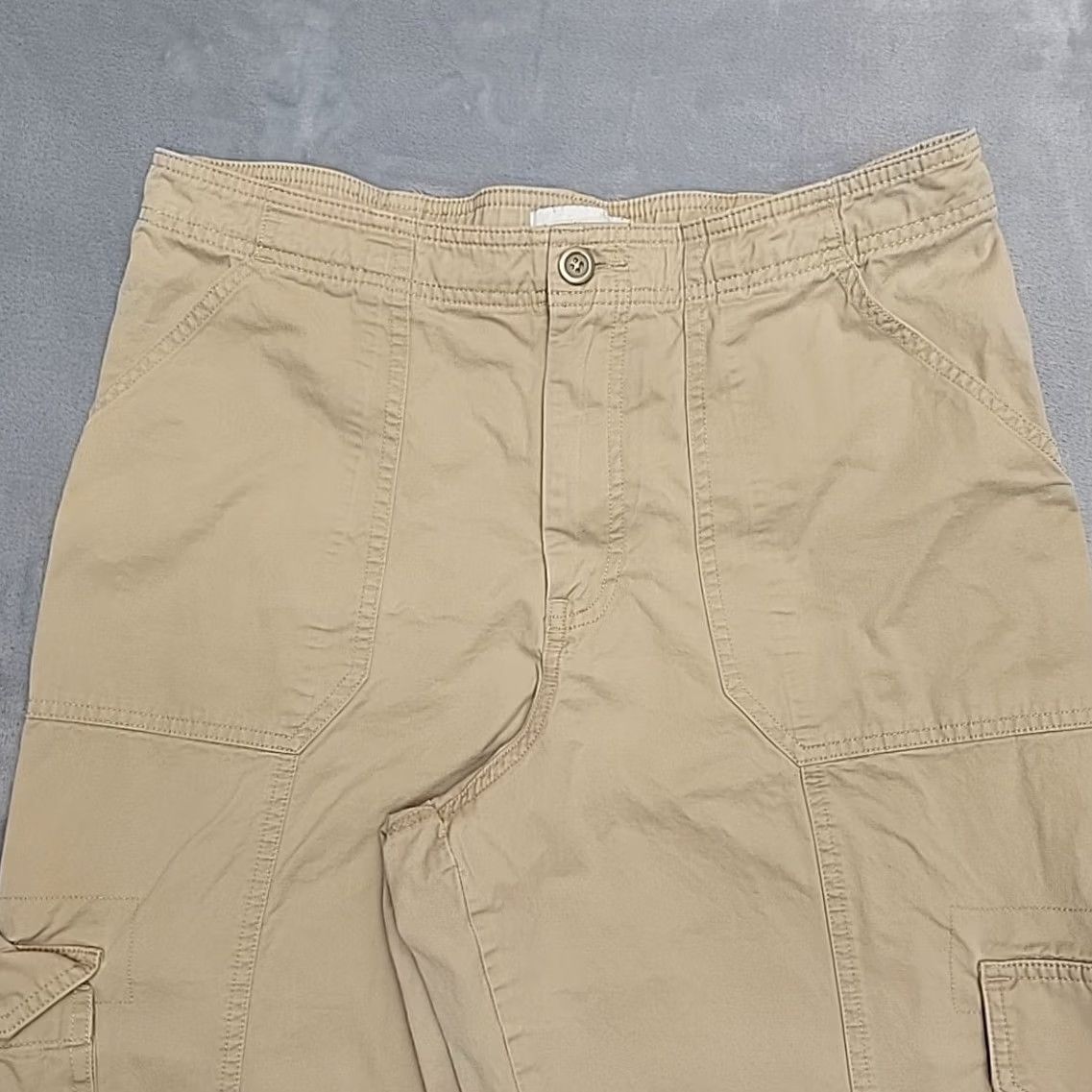 Abercrombie & Fitch Abercrombie & Fitch Cargo Pants Womens 14 Reg Tan Curve Love Loose Baggy Y2K Retro Beige Cotton Pockets Casual Mens Womens Girls Size 36" / US 14 / IT 50 - 3 Thumbnail
