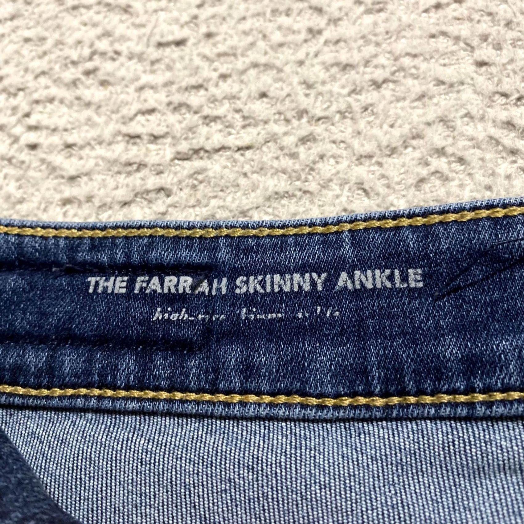 Denime AG Adriano Goldschmied Jeans Womens 28 Blue Skinny Slit Distressed 5-Pocket Denim Farrah 28in Inseam Rise High Adult Womens Jeans Blue - Size 28" / US 6 / IT 42 - 4 Thumbnail