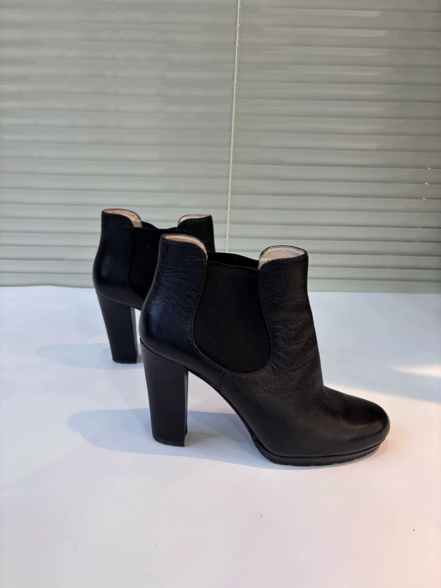 Prada Prada Black Leather Ankle Boots Size US 5.5 / IT 35.5 - 1 Thumbnail