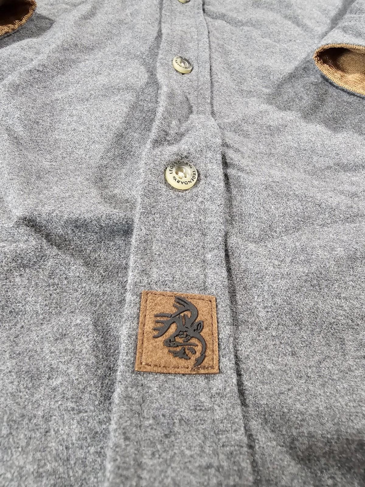 Designer Legendary Whitetails Flannel Shirt Mens L Gray Button Up Size US L / EU 52-54 / 3 - 2 Thumbnail