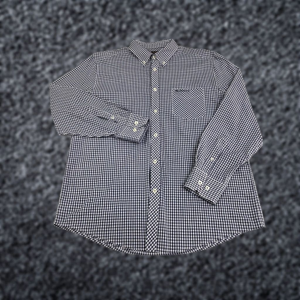 Ben Sherman Ben Sherman Mens Heritage Long Sleeve Button-Up Shirt Blue/White Check XL Size US XL / EU 56 / 4 - 1 Thumbnail