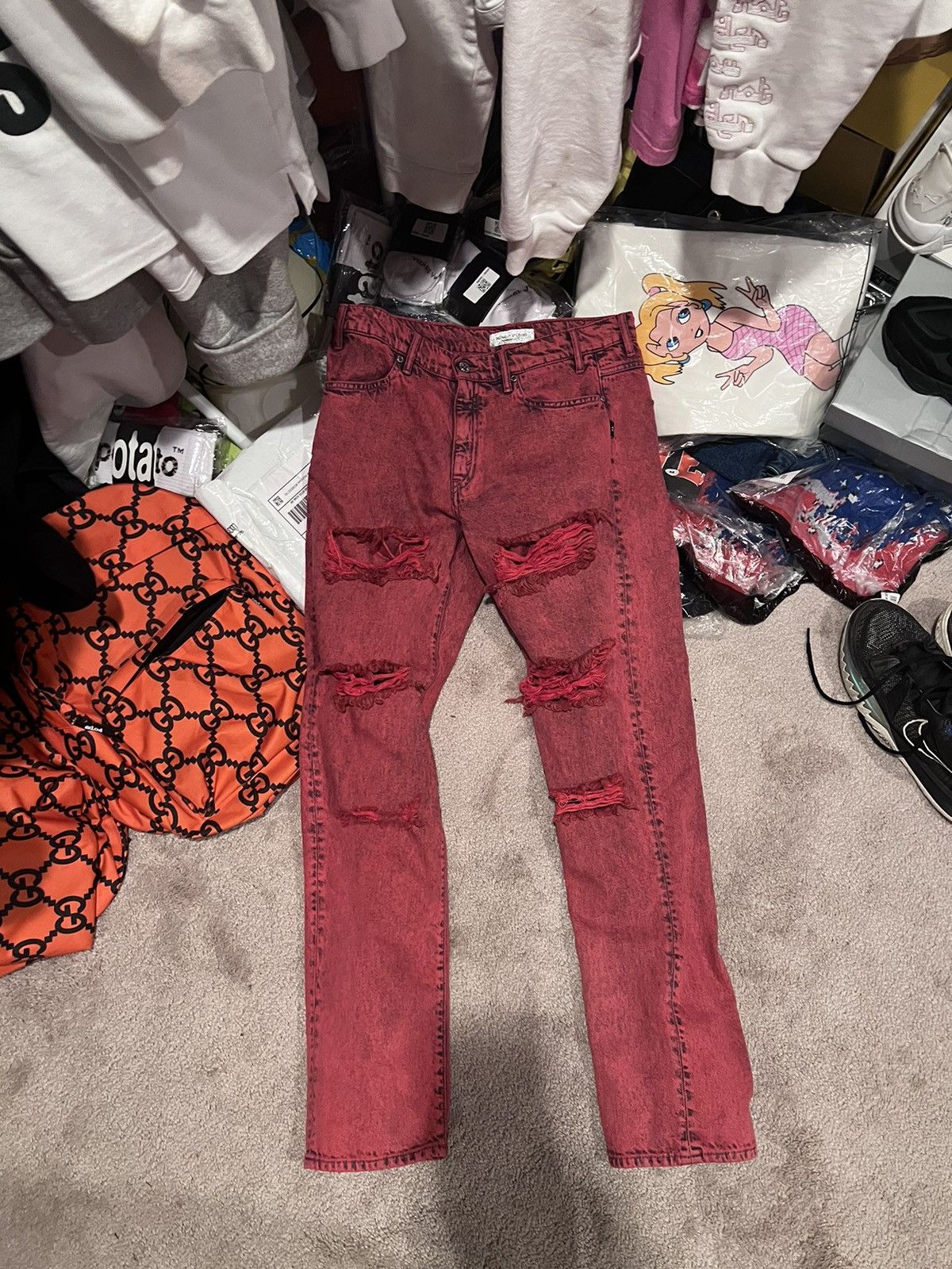 Midnight Studios Double Layered Hollywood Red Dye Denim | Midnight Studios Size US 32 / EU 48 - 1 Thumbnail