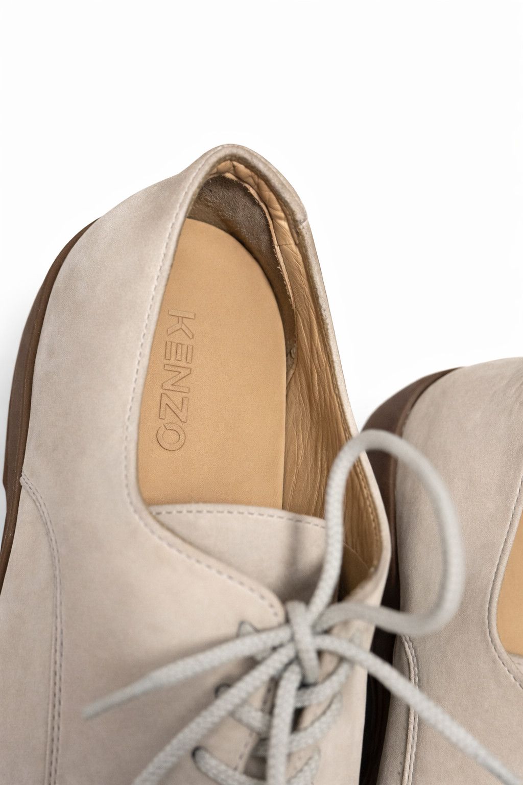 Kenzo Kenzo Nubuck Derby Shoes Cream / Beige – EU 42 Size US 9 / EU 42 - 2 Thumbnail