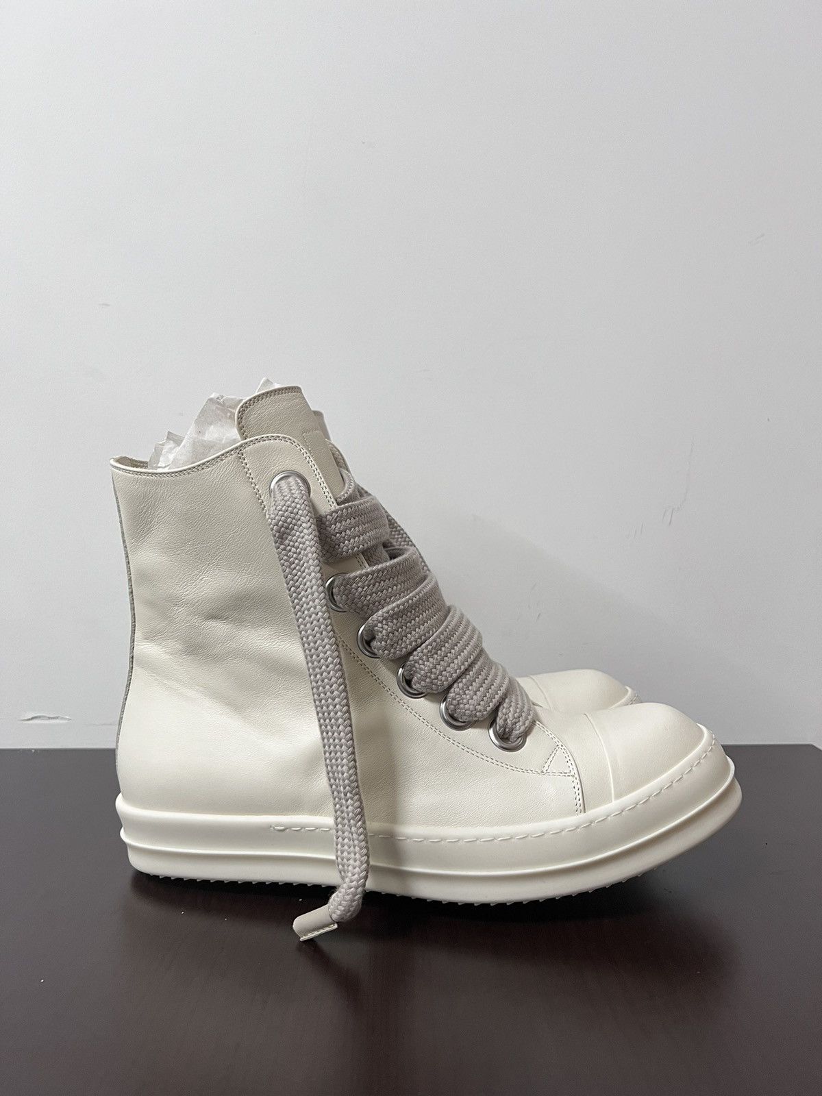 Rick Owens Rick Owens SS23 EDFU Leather Jumbo Laces Sneakers New 44 Size US 11 / EU 44 - 4 Thumbnail