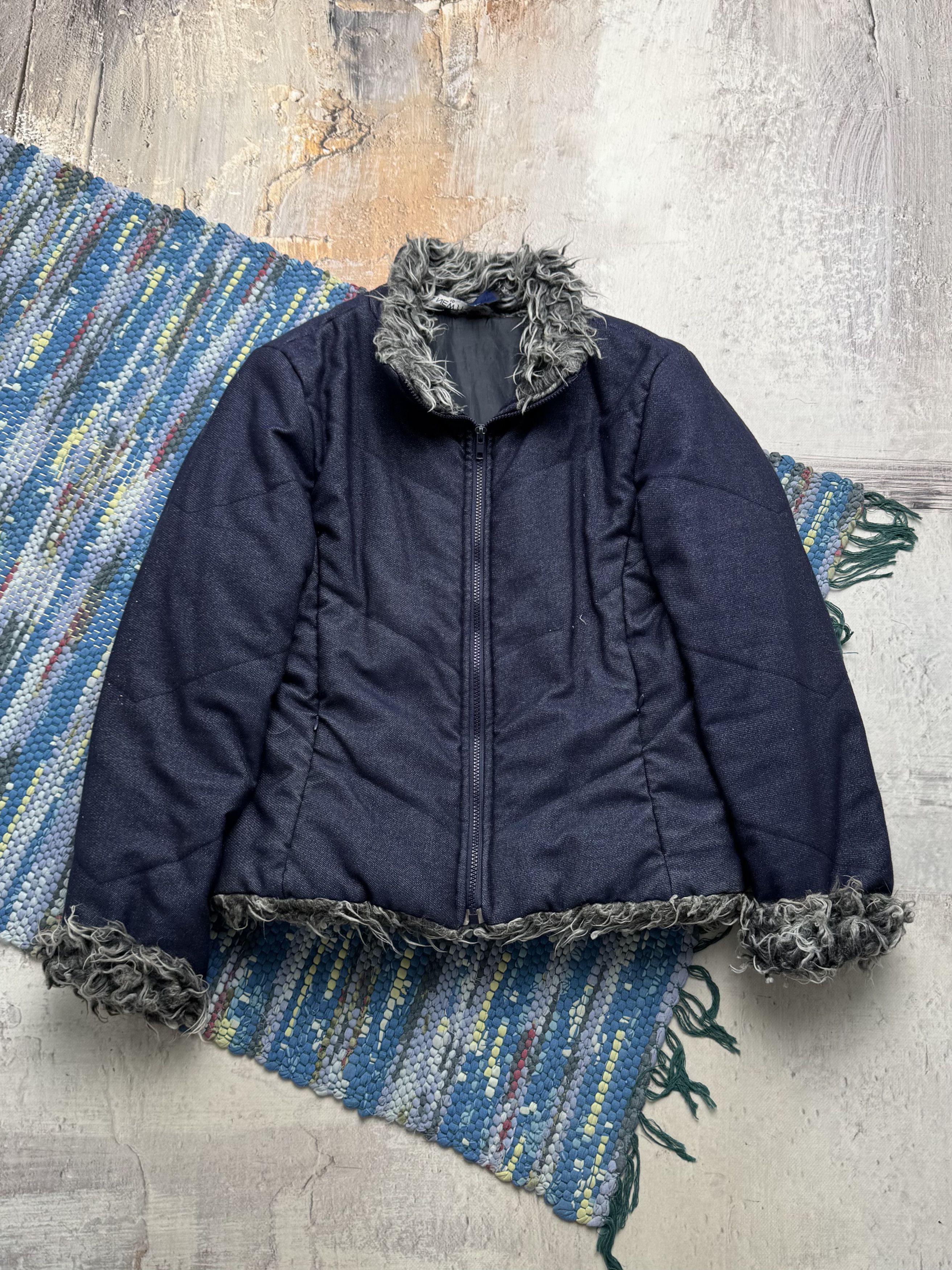 Vintage Vintage Cropped Jacket With Faux Fur Details A8(V1)D15 Size L / US 10 / IT 46 - 1 Thumbnail