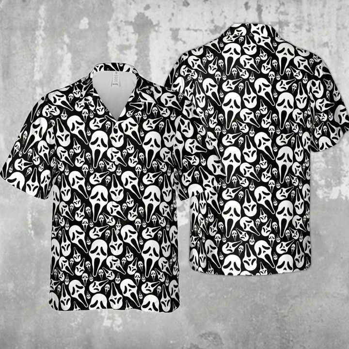 Other GHOSTFACE HORROR MOVIE PATTERN HALLOWEEN HAWAIIAN SHIRT Size US L / EU 52-54 / 3 - 2 Thumbnail