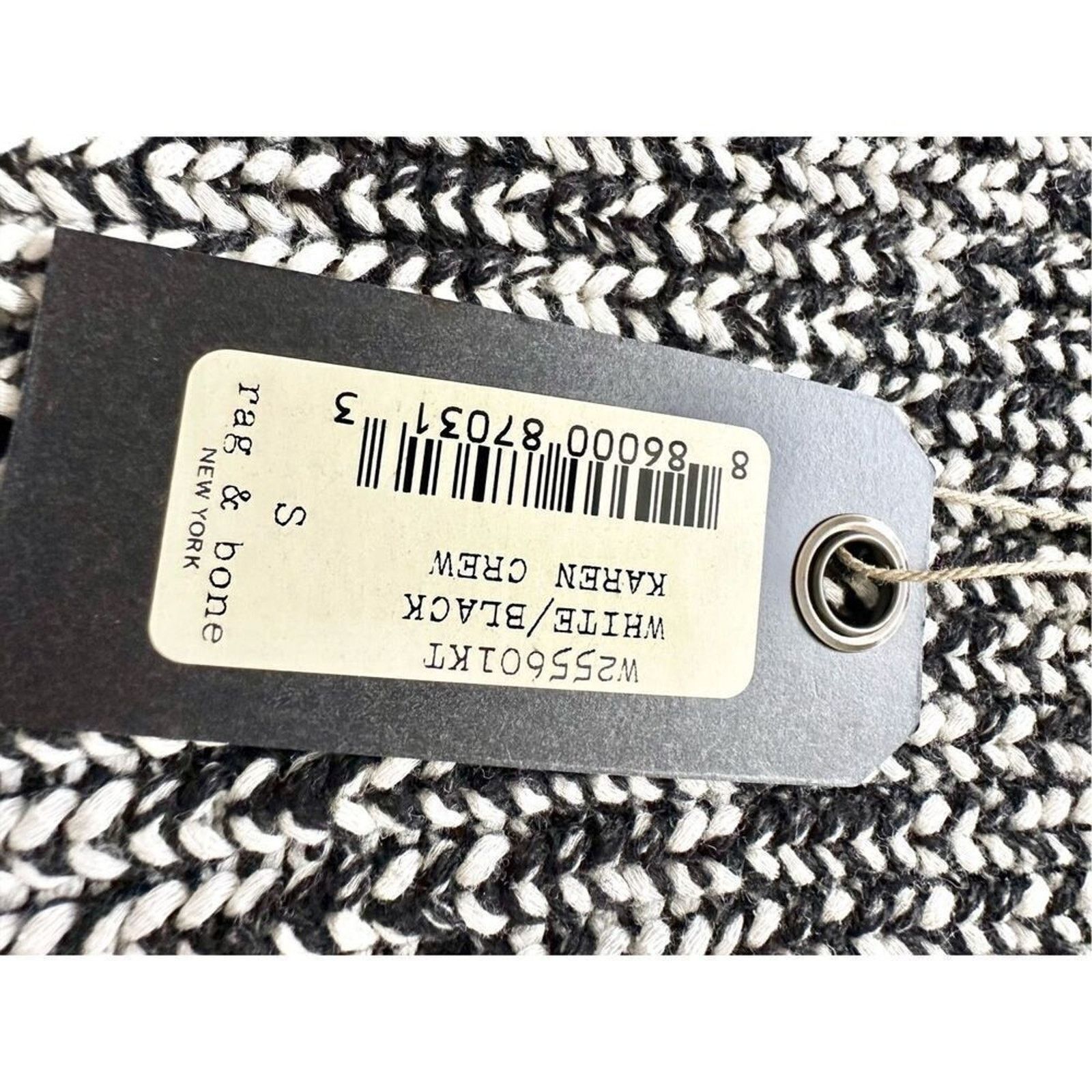 Rag & Bone Rag & Bone Black/White Karen Crew Neck Sweater - Size S Size S / US 4 / IT 40 - 8 Thumbnail
