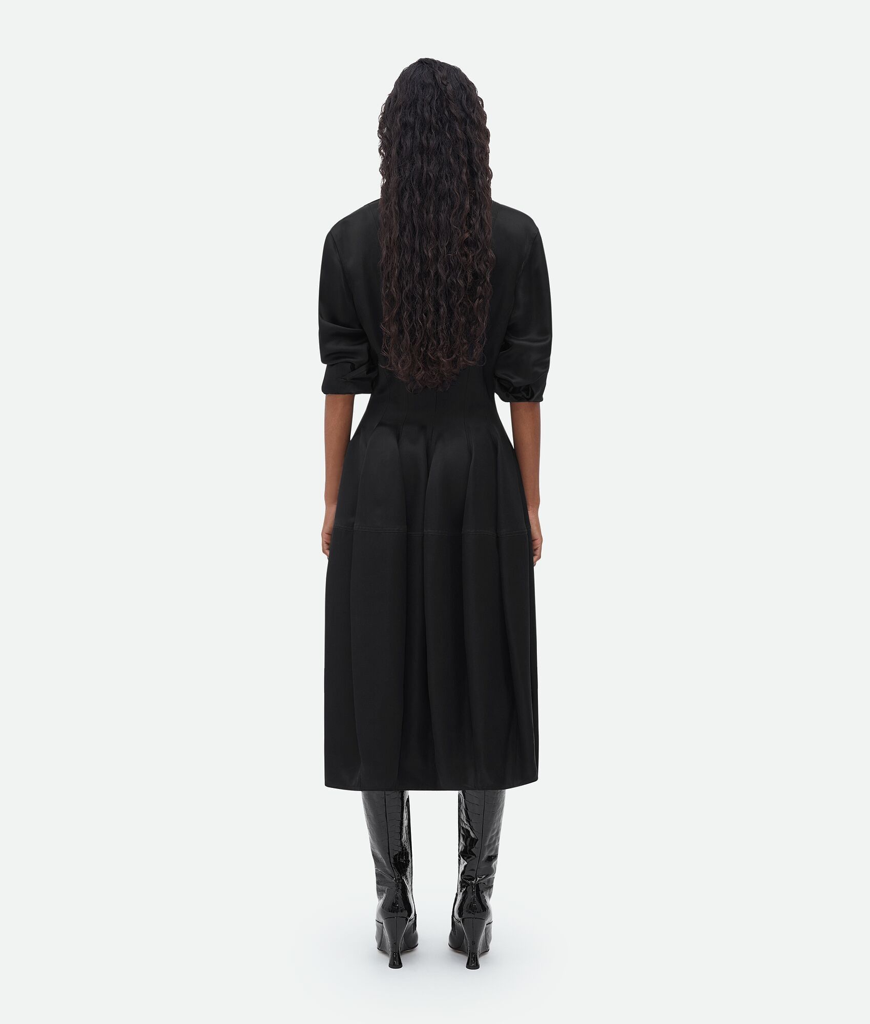Bottega Veneta o1bcso1str0225 Silk Twill Dress in Black Size M / US 6-8 / IT 42-44 - 3 Thumbnail