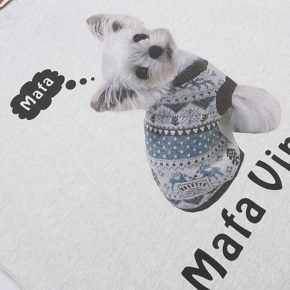 Vintage Men's trendy hip-hop loose puppy print short-sleeved T-shirt Size US M / EU 48-50 / 2 - 4 Thumbnail