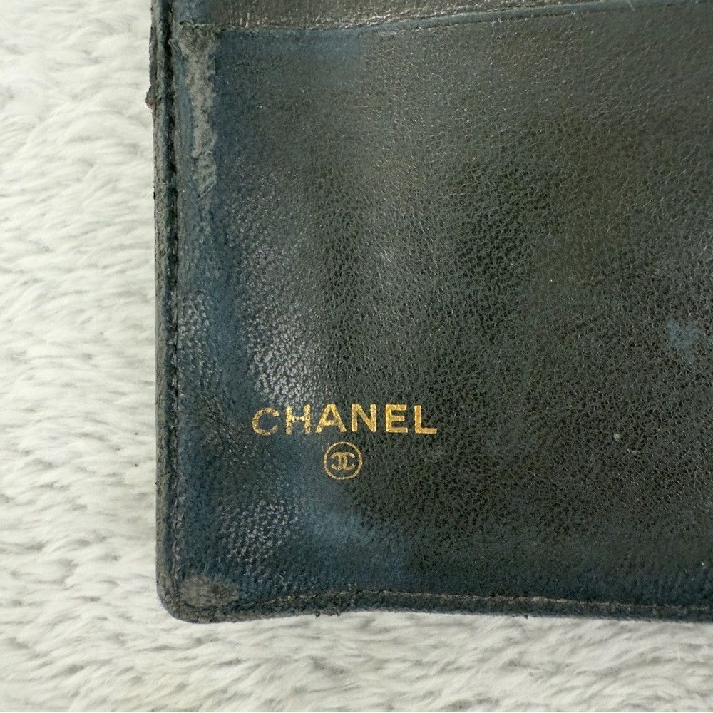 Chanel CHANEL CC Logo Grained Calfskin Leather Long Bifold Wallet Size ONE SIZE - 3 Thumbnail
