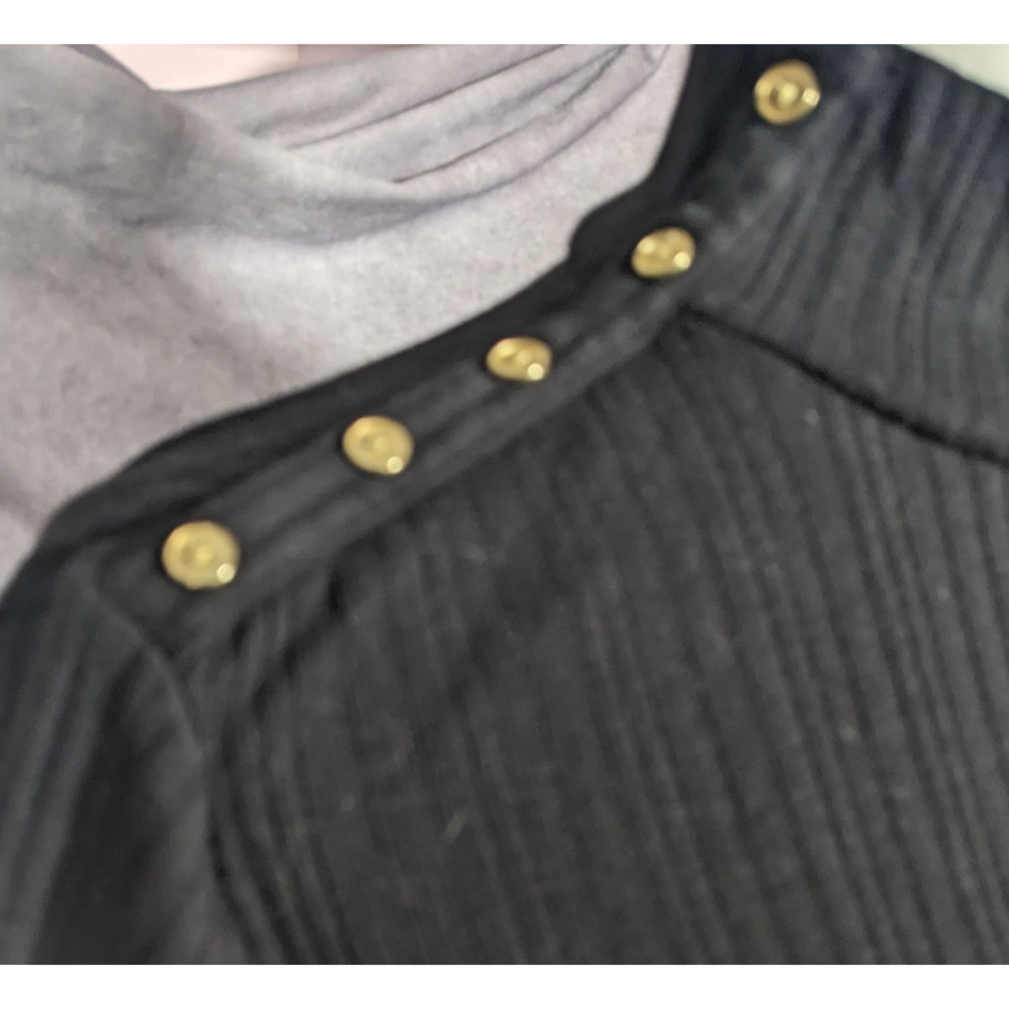 Croft & Barrow Croft & Barrow Preppy Black Mock Neck Top With Gold Button S Size M / US 6-8 / IT 42-44 - 3 Thumbnail