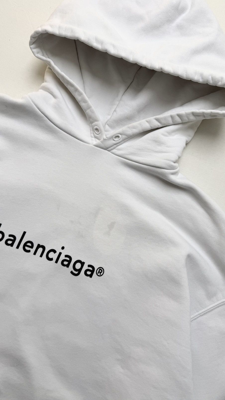 Balenciaga Balenciaga White Logo Hoodie S oversize Size US S / EU 44-46 / 1 - 2 Thumbnail