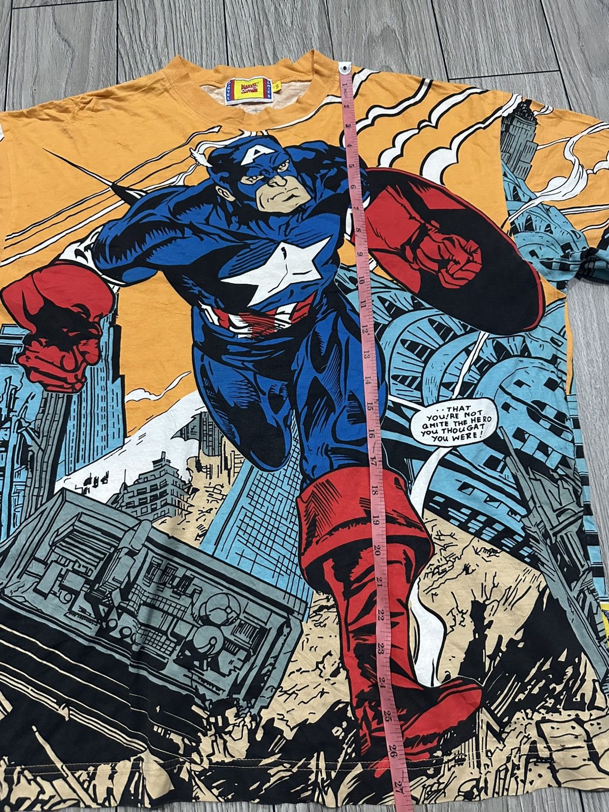 Marvel Comics × Vintage MARVEL COMICS AOP x CAPTAIN AMERICA RARE Size US XL / EU 56 / 4 - 9 Thumbnail