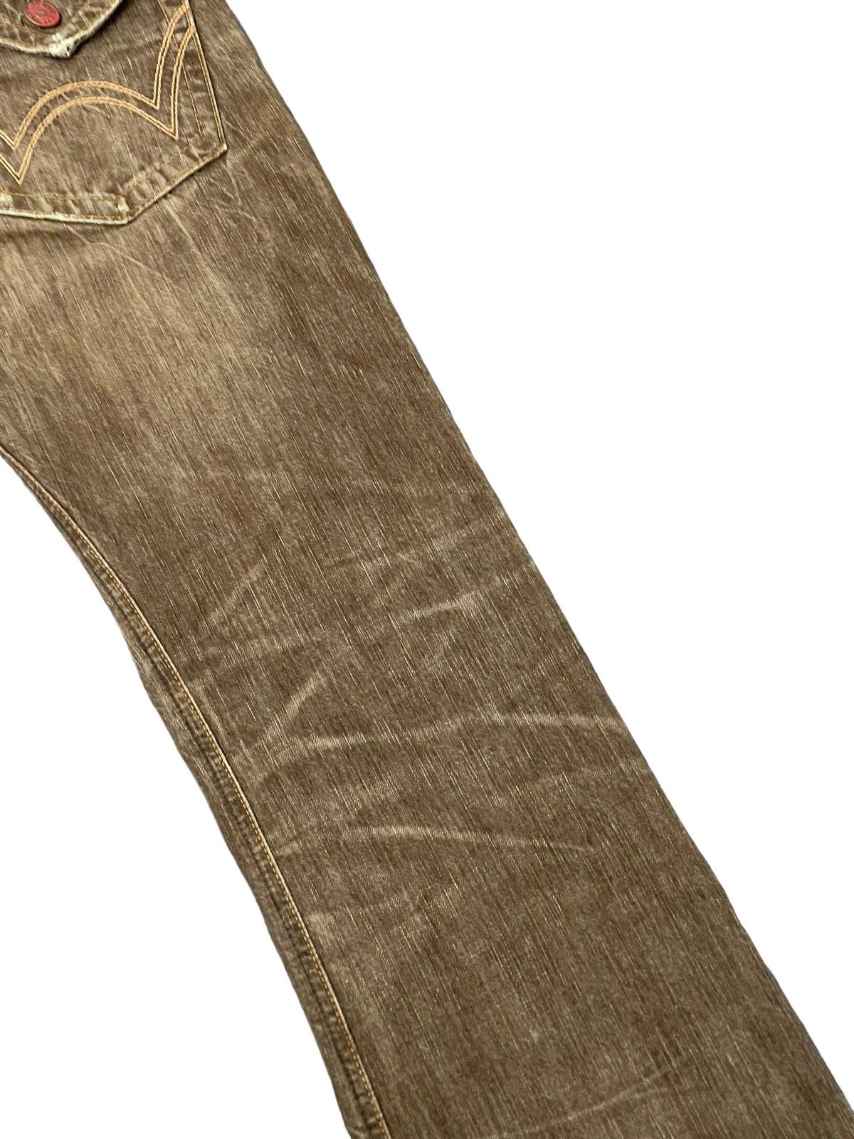 Edwin Flare Jeans Edwin Japan Faded Distress Boot Cut 7🟦7 Size US 31 - 18 Thumbnail