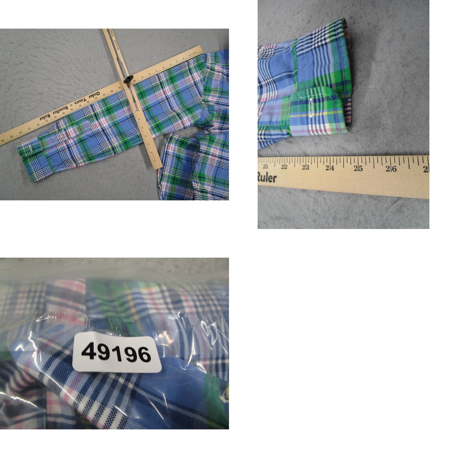 Ralph Lauren Ralph Lauren Shirt Mens M Blue Plaid Classic Fit Button-Down Long Sleeve Embroidered Polo Pony Cuff Hem Vintage? No Tag? (omit) Size US M / EU 48-50 / 2 - 8 Thumbnail