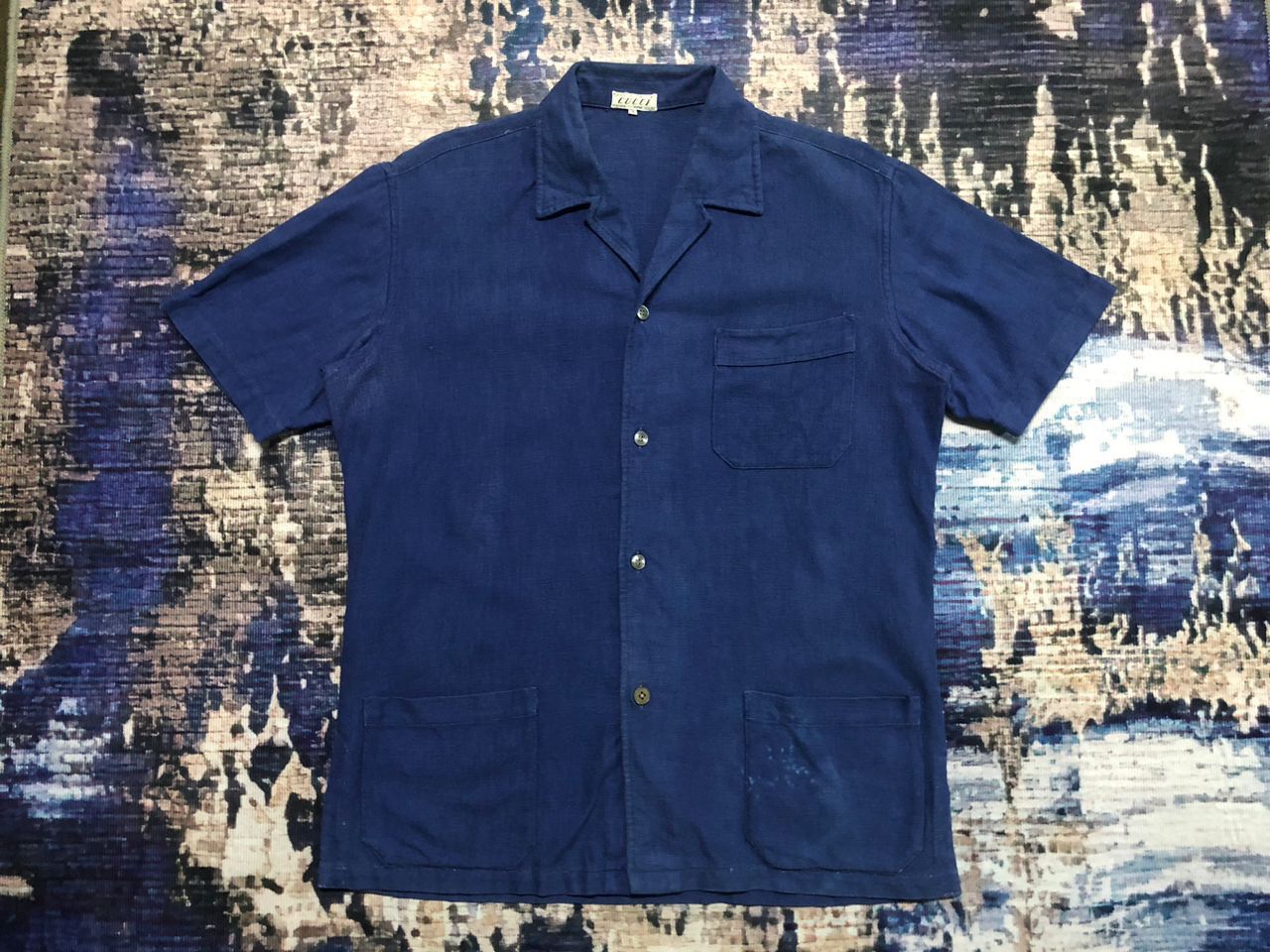 Gucci Vintage 50s/60s Gucci Indigo Casual Shirts Short Sleeve Size US L / EU 52-54 / 3 - 1 Thumbnail
