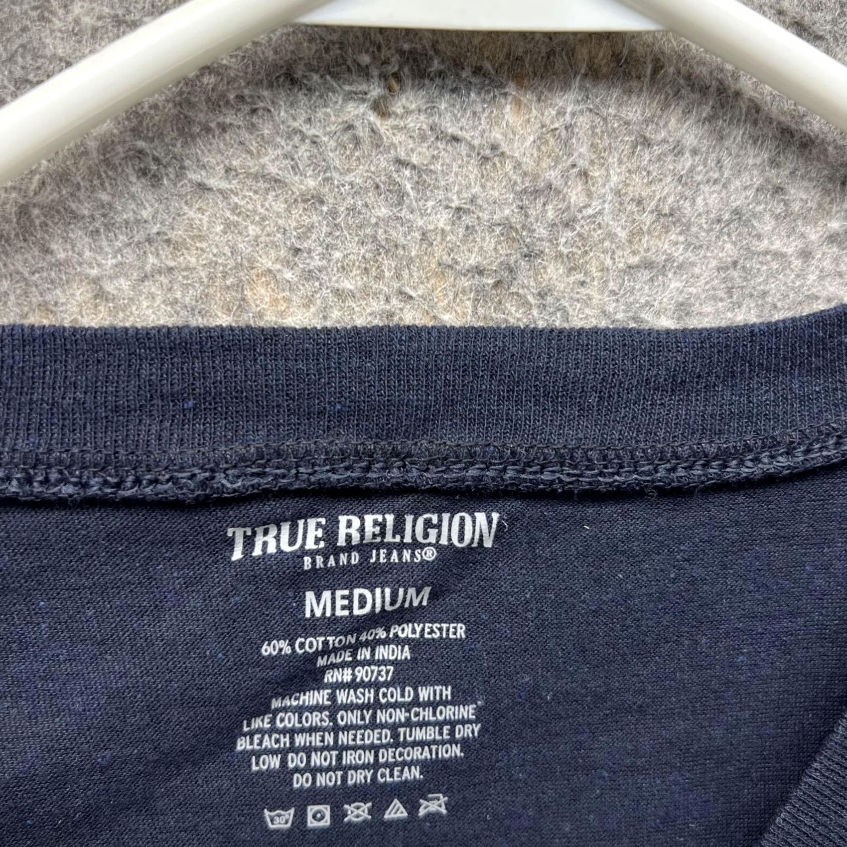 True Religion True Religion Shirt Men M Blue Navy V-Neck Short Sleeve Tee Cotton Polyester Logo Size US M / EU 48-50 / 2 - 6 Thumbnail