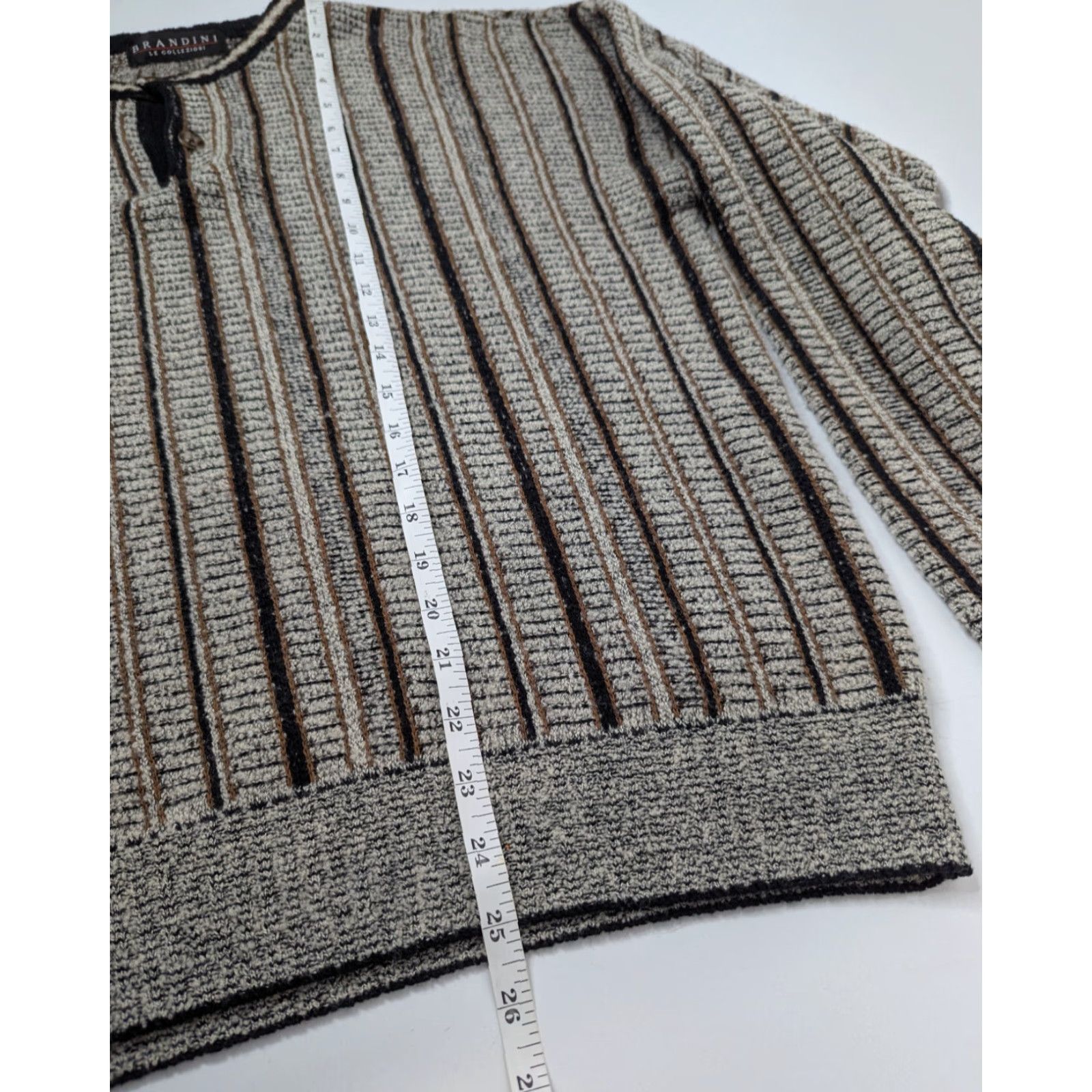 Vintage VINTAGE Brandini Sweater Henley Knit Pullover Striped Gray L Men 90s Size US L / EU 52-54 / 3 - 5 Thumbnail