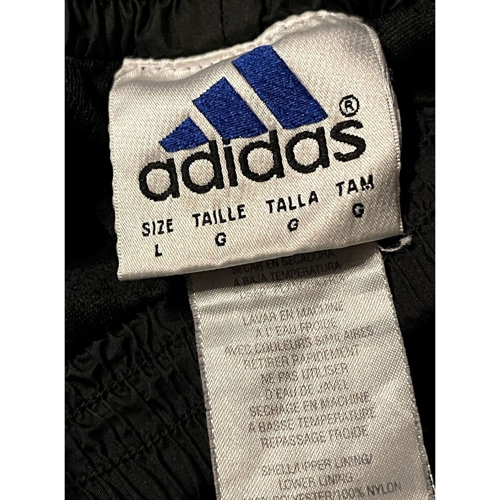 Adidas VINTAGE Adidas Track Pants - Black Athletic Gym Warm Up Mens Large - 100% Polyester, Elastic Waist, Lined, Regular, 30.5" Inseam Size US 31 - 4 Thumbnail