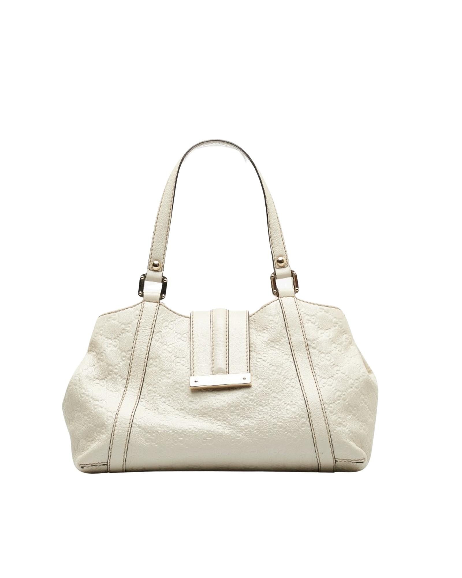 image of Practical And Elegant Gucci Abbey Leather Bag in White, Women's