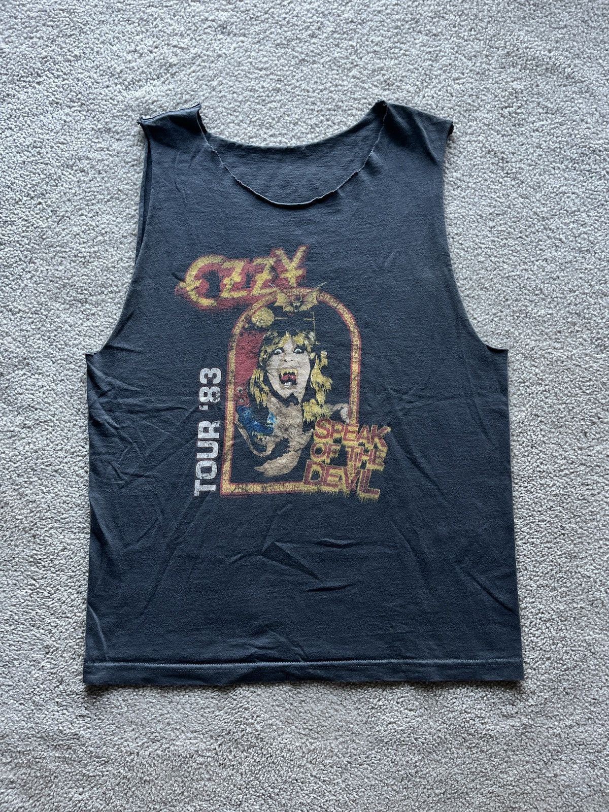 Band Tees Vintage Y2K Ozzy Osbourne '83 Tour Cutoff T-Shirt Sz