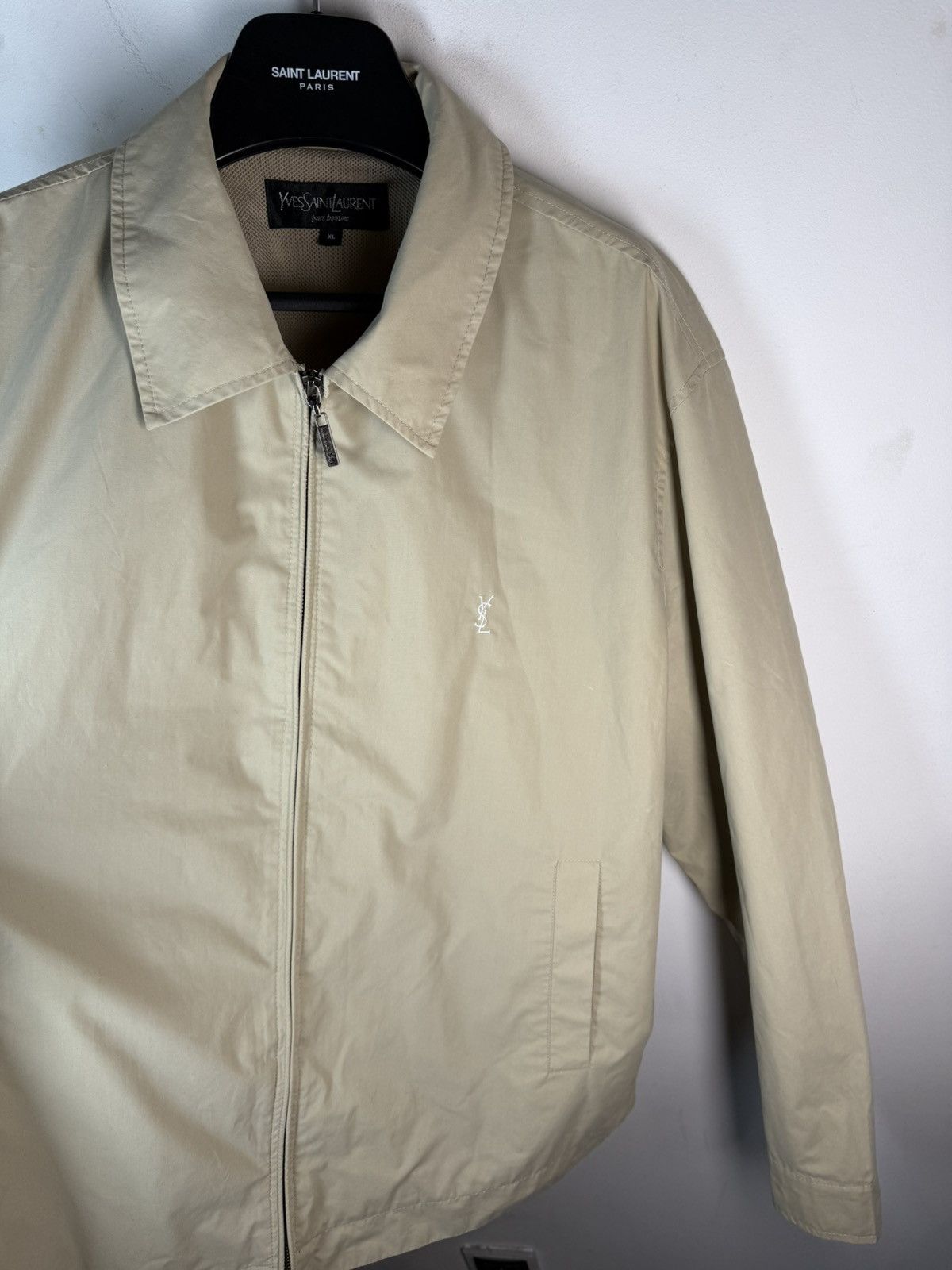 Yves Saint Laurent Beige YSL Jacket Bomber Zip Up Collar Vintage Logo y2k Size US XL / EU 56 / 4 - 13 Thumbnail