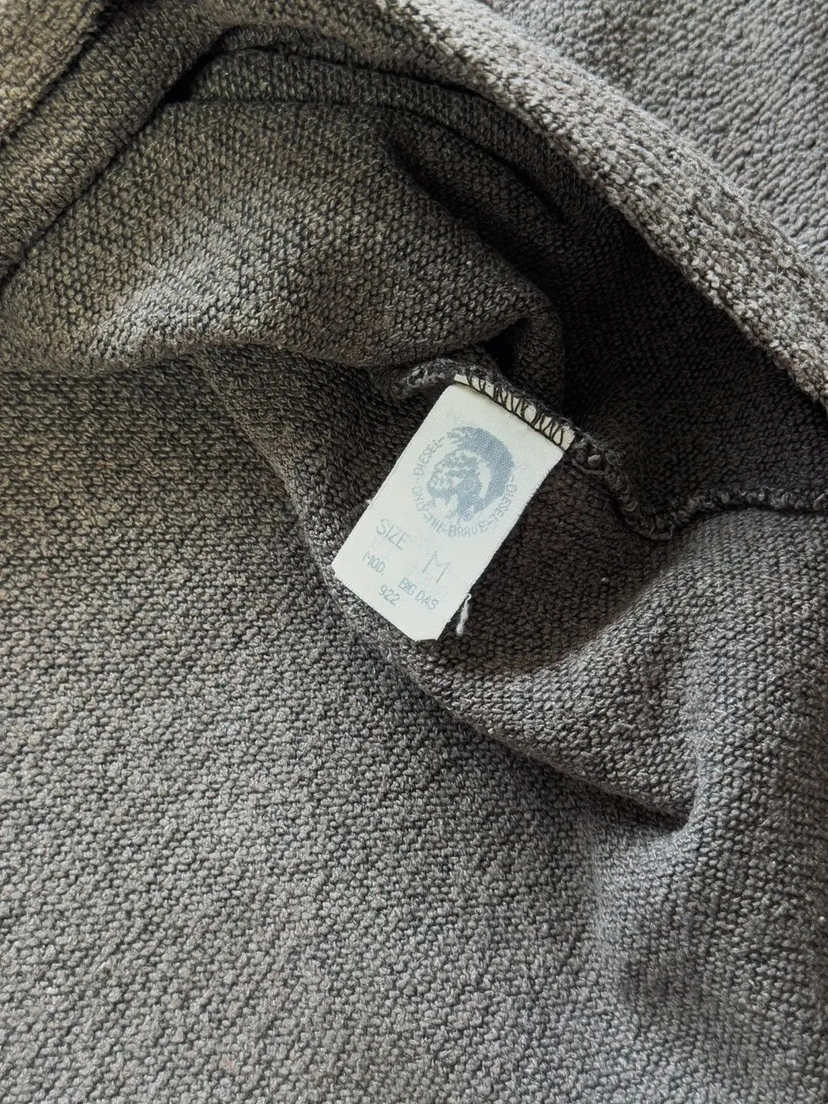 Diesel × Vintage 90s Vintage Diesel Rubber Logo Towel Knit Jumper Size US L / EU 52-54 / 3 - 14 Thumbnail