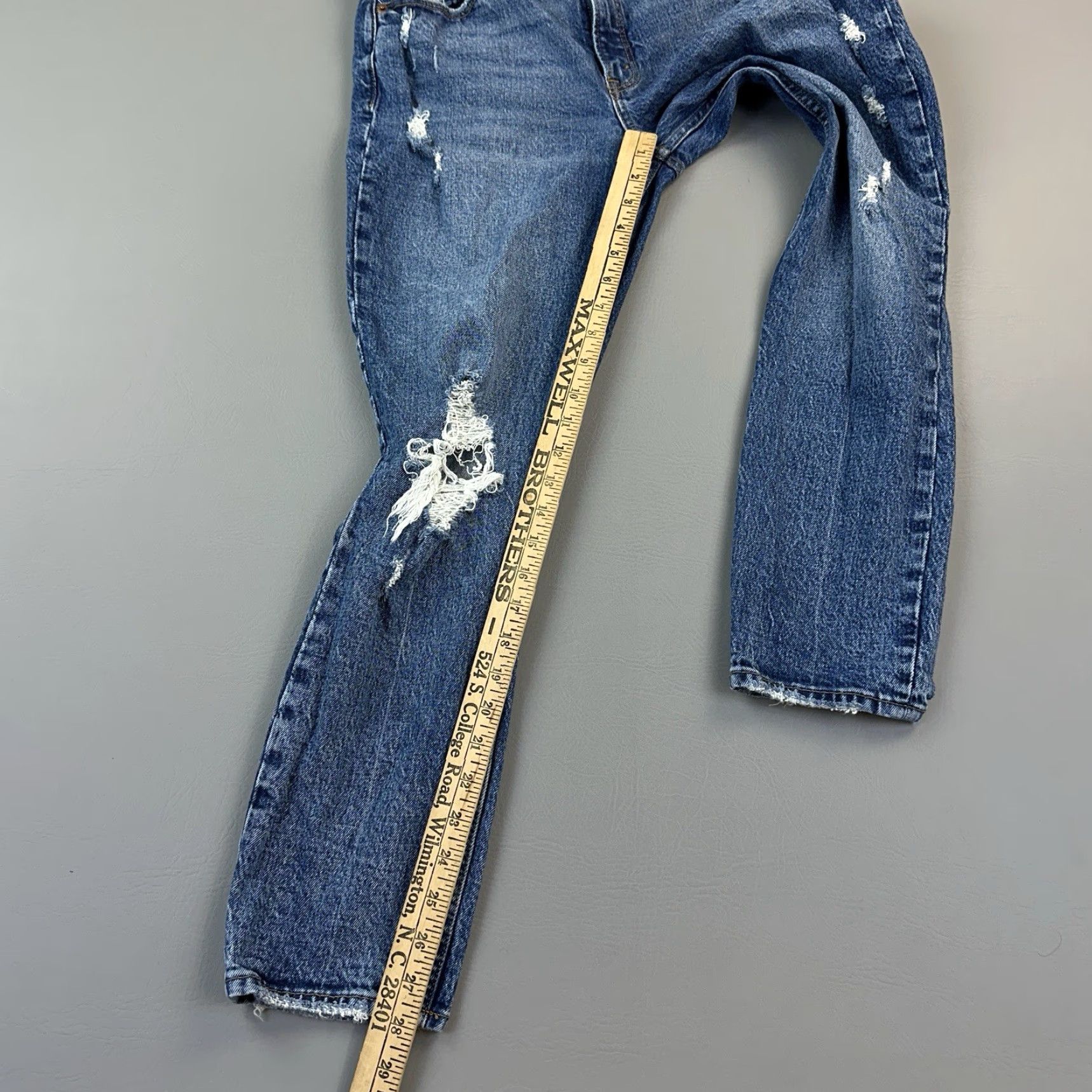 Abercrombie & Fitch Abercrombie & Fitch Jeans Women's 29/8R Blue The Skinny High Rise Distressed Size 29" - 2 Thumbnail