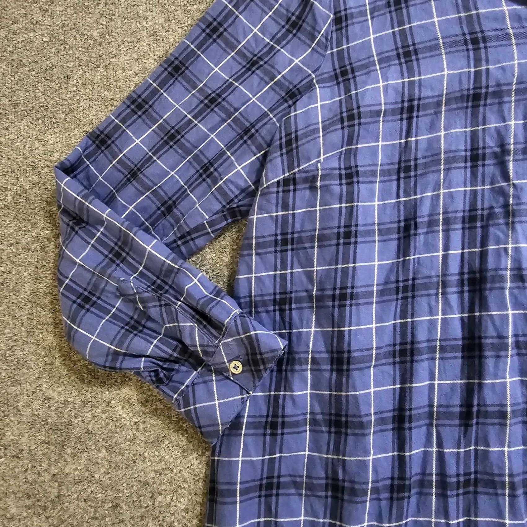 J. Jill J. Jill Blouse Womens L Blue Plaid Button Long Sleeve Casual Career Shirt Size L / US 10 / IT 46 - 4 Thumbnail