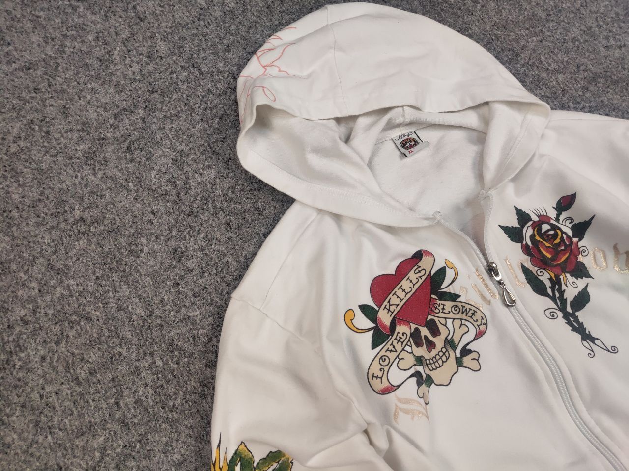 Ed Hardy Vintage Ed Hardy Designs Tattoo Logo Zip Hoodie Y2K Style Size L / US 10 / IT 46 - 7 Thumbnail
