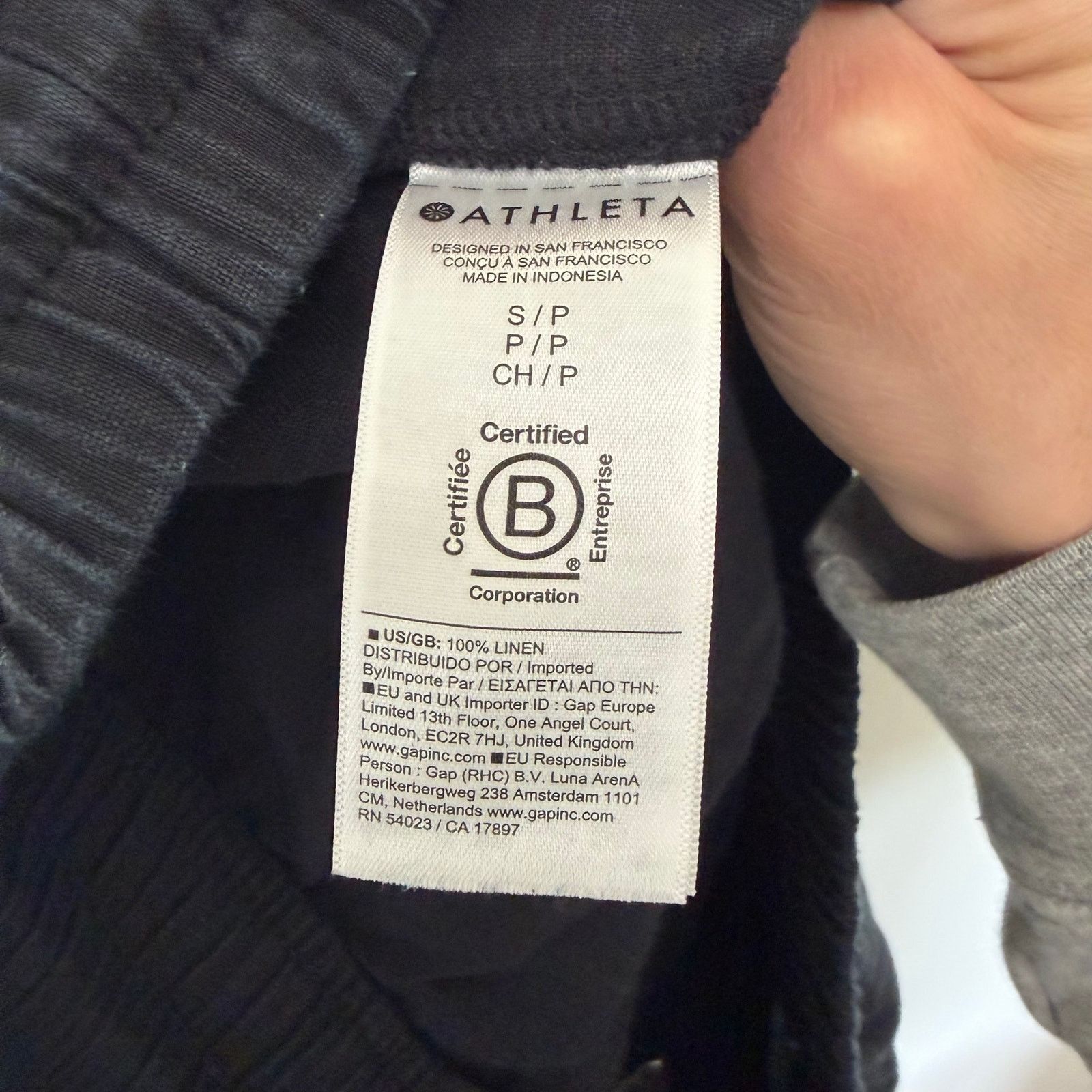 Athleta Athleta Black Retreat Linen High Rise Wide Leg Pants Sz S Size 27" / US 4 / IT 40 - 3 Thumbnail