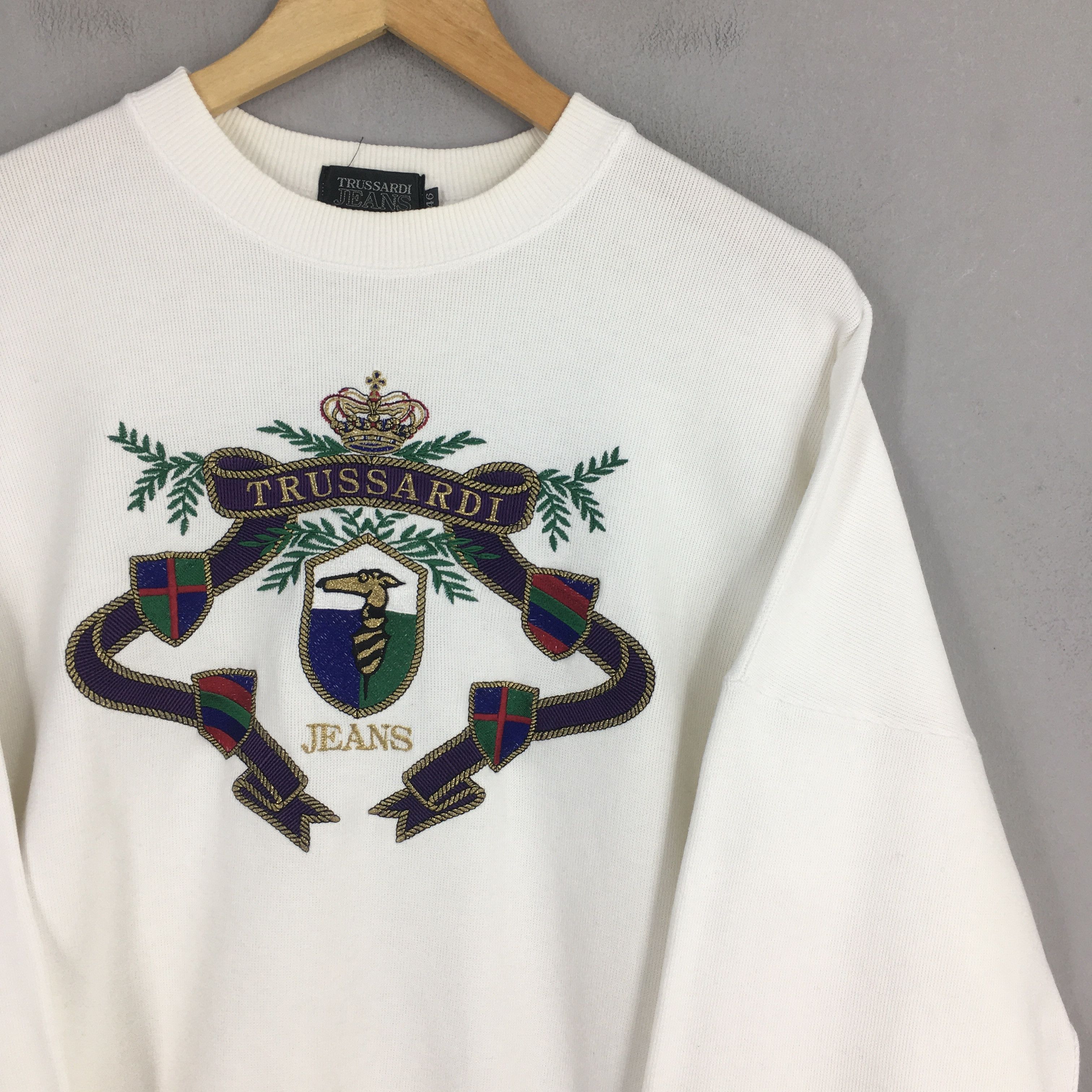 Trussardi Vintage Trussardi Jeans Italy Designer Sweatshirt XLarge Size US XL / EU 56 / 4 - 2 Thumbnail