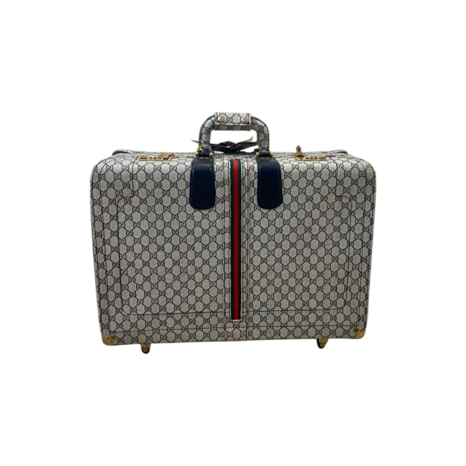 Gucci 1970s Monogram Webstripe Gray Suitcase Size ONE SIZE - 5 Thumbnail