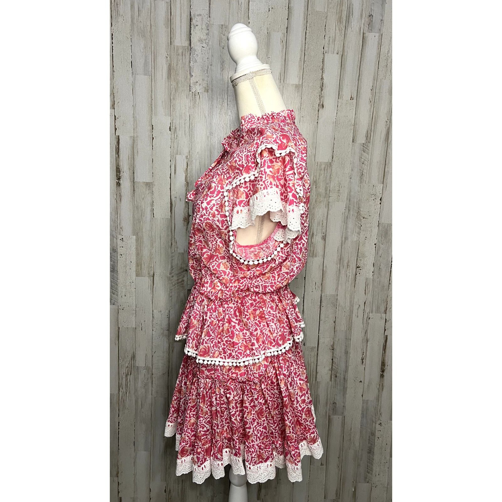MISA Los Angeles MISA Los Angeles Lilian Dress Large Pink Floral Knee Length Size L / US 10 / IT 46 - 9 Thumbnail
