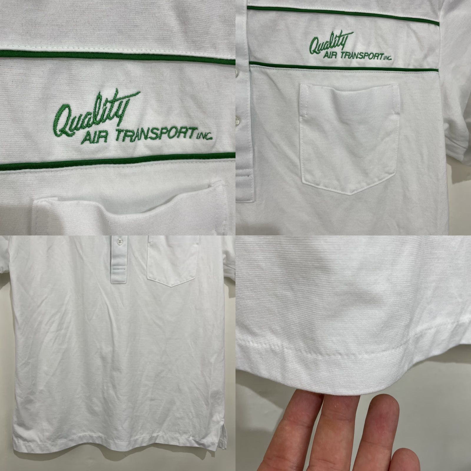 Vintage VINTAGE Midwest Quality Air Transport Polo Shirt Pocket 1/2 Button Large White Size US L / EU 52-54 / 3 - 8 Thumbnail