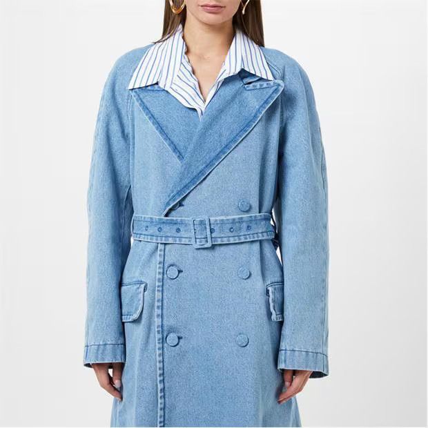 Dries Van Noten o1g2r1mq1024 Denim Coat in Light Blue Size S / US 4 / IT 40 - 3 Thumbnail